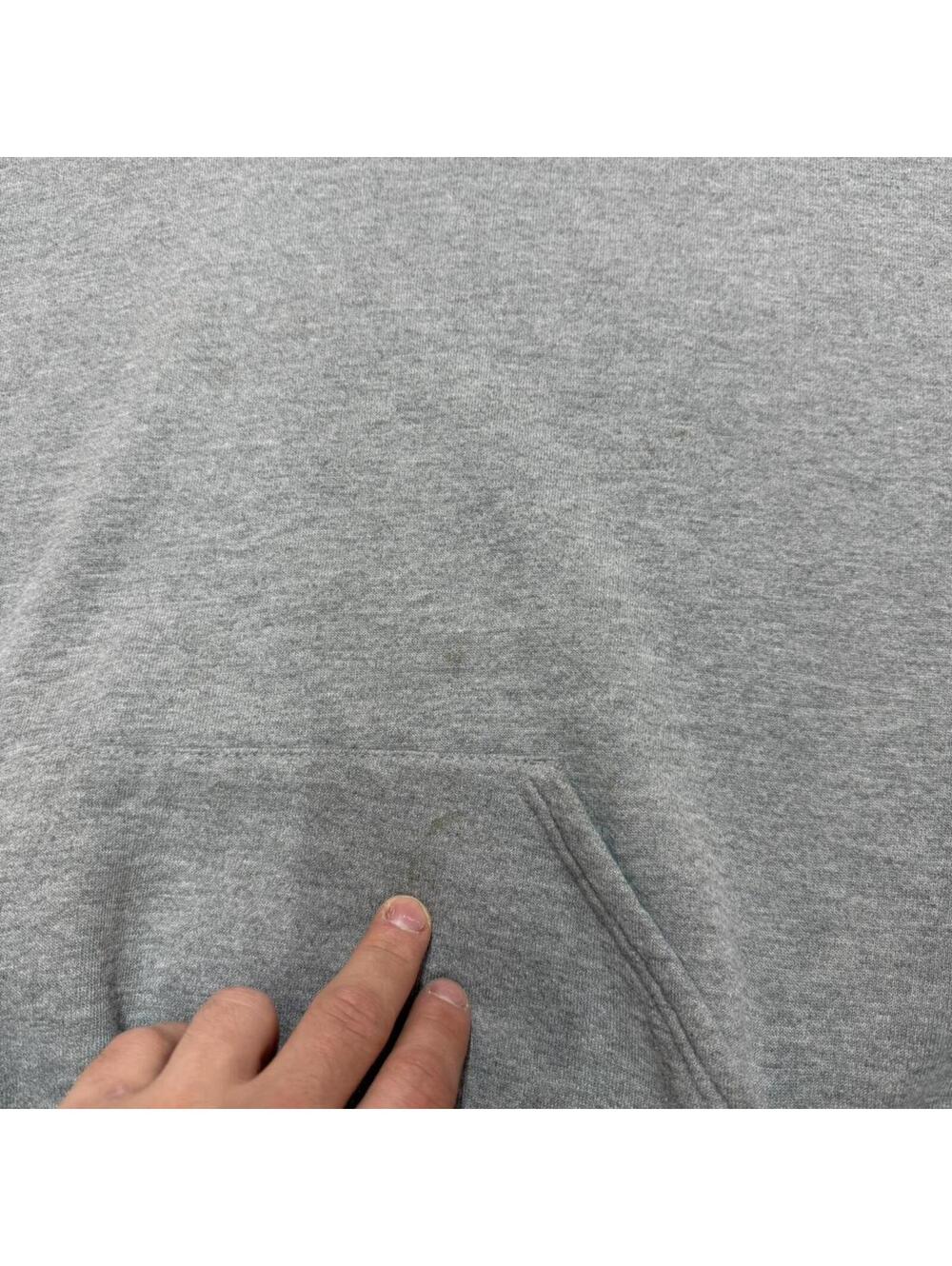vintage russell athletics grey blank heavyweight hoodie xl HAS STAIN ON SLEEVE - Picture 4 of 4